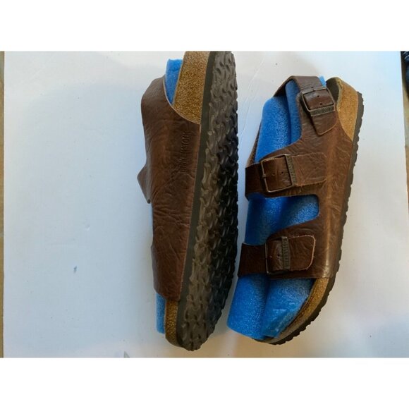 Birkenstock Brown Leather size EU 46 size USA 13-13.5 LARGE BUCKLE